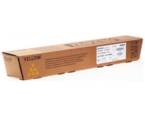 RICOH (842049) PRINT CARTRIDGE YELLOW для MP C5501 / С5000, 18000 стр., туба с тонером (ОРИГИНАЛ)